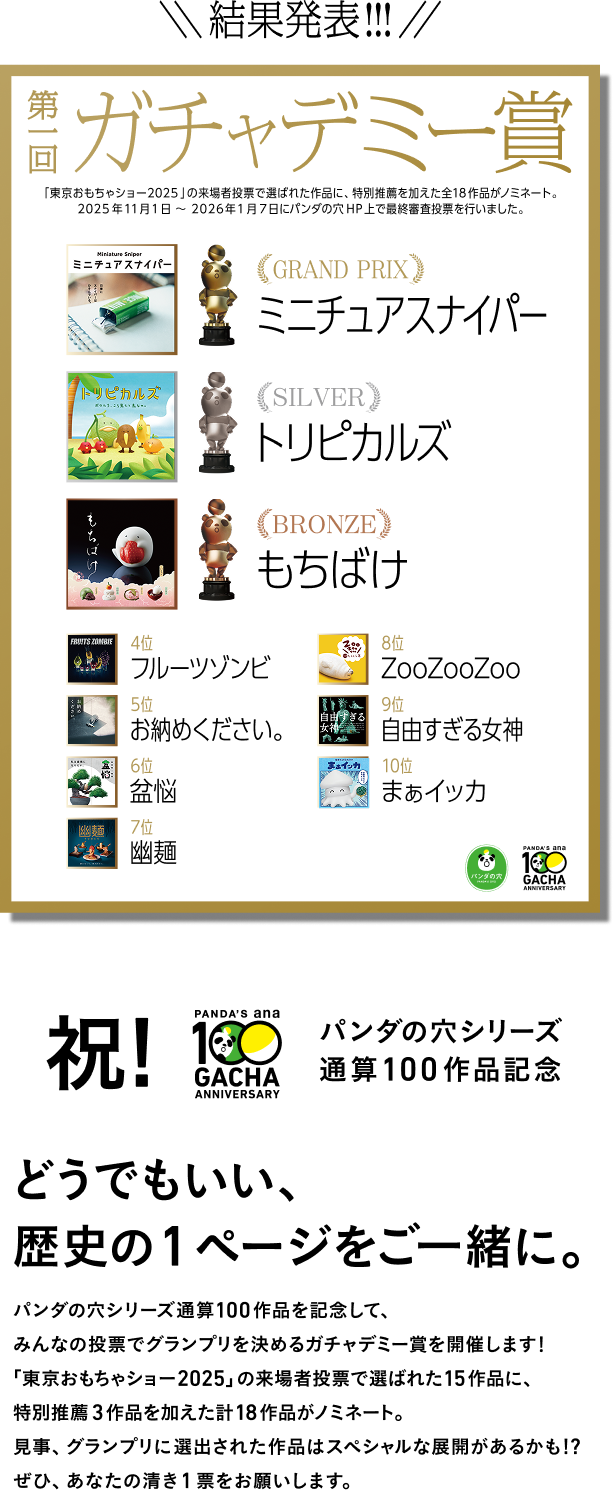 祝！パンダの穴シリーズ通算100作品記念