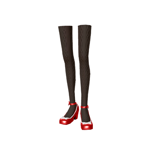 モノクロリボンレッドパンプス