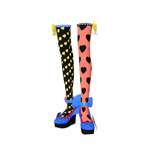 ツインラブハートブルーシューズ