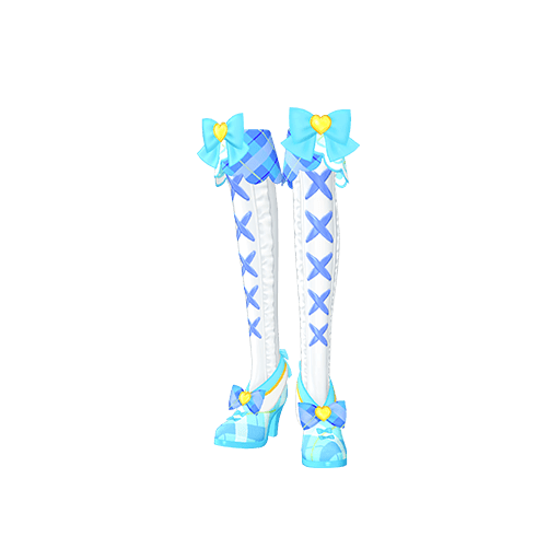 ファンシーレースアップブルーシューズ