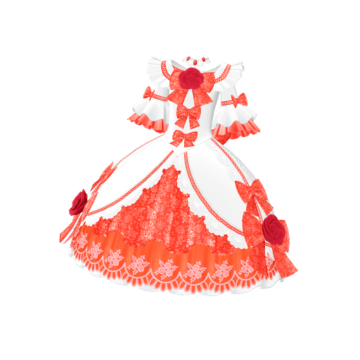 ローズ&レースレッドワンピ