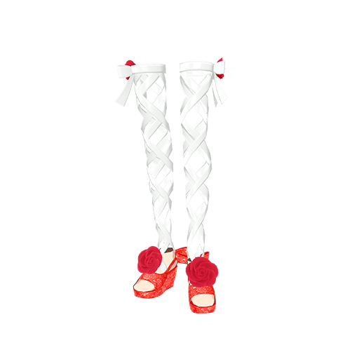 ローズ&レースレッドシューズ