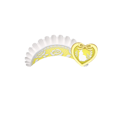 ラビットカメオイエローヘアアクセ