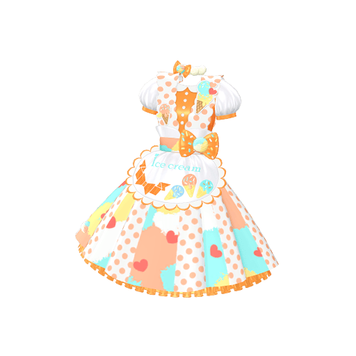 アイスクリームオレンジワンピ