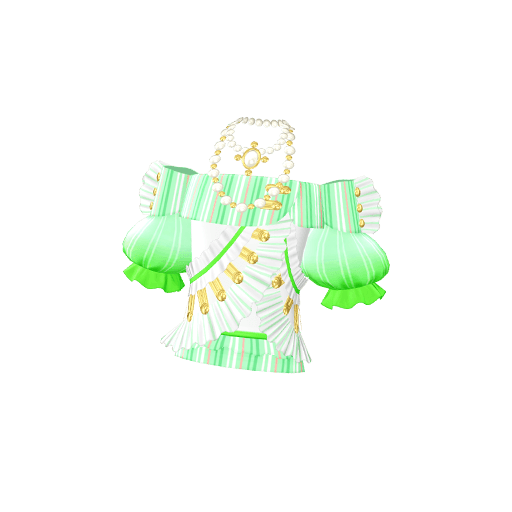 ドレッシーストライプグリーントップス