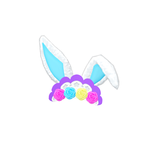 フラワーイースターパープルヘアアクセ