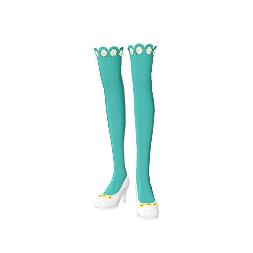 フラワーパターングリーンシューズ