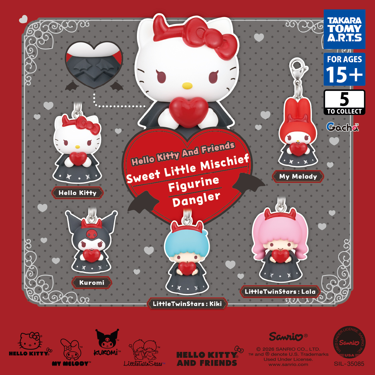 Sanrio Characters Heart Devil Figurine Dangler
