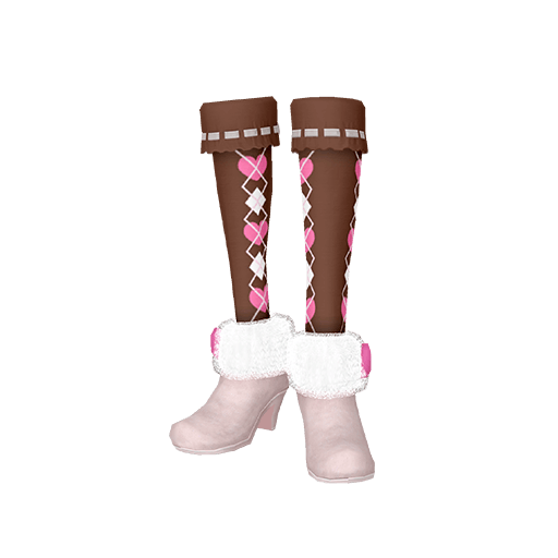 アーガイルソックス&ファーブーツ