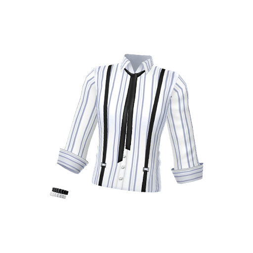 サスペンダーストライプシャツ