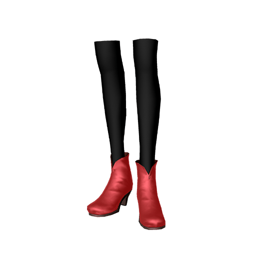 ナチュラルニーハイ&レッドシューズ