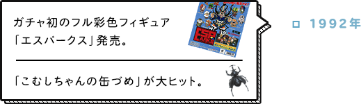 1992年 ガチャ初のフル彩色フィギュア「エスパークス」発売。