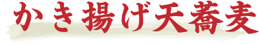 かき揚げ天蕎麦