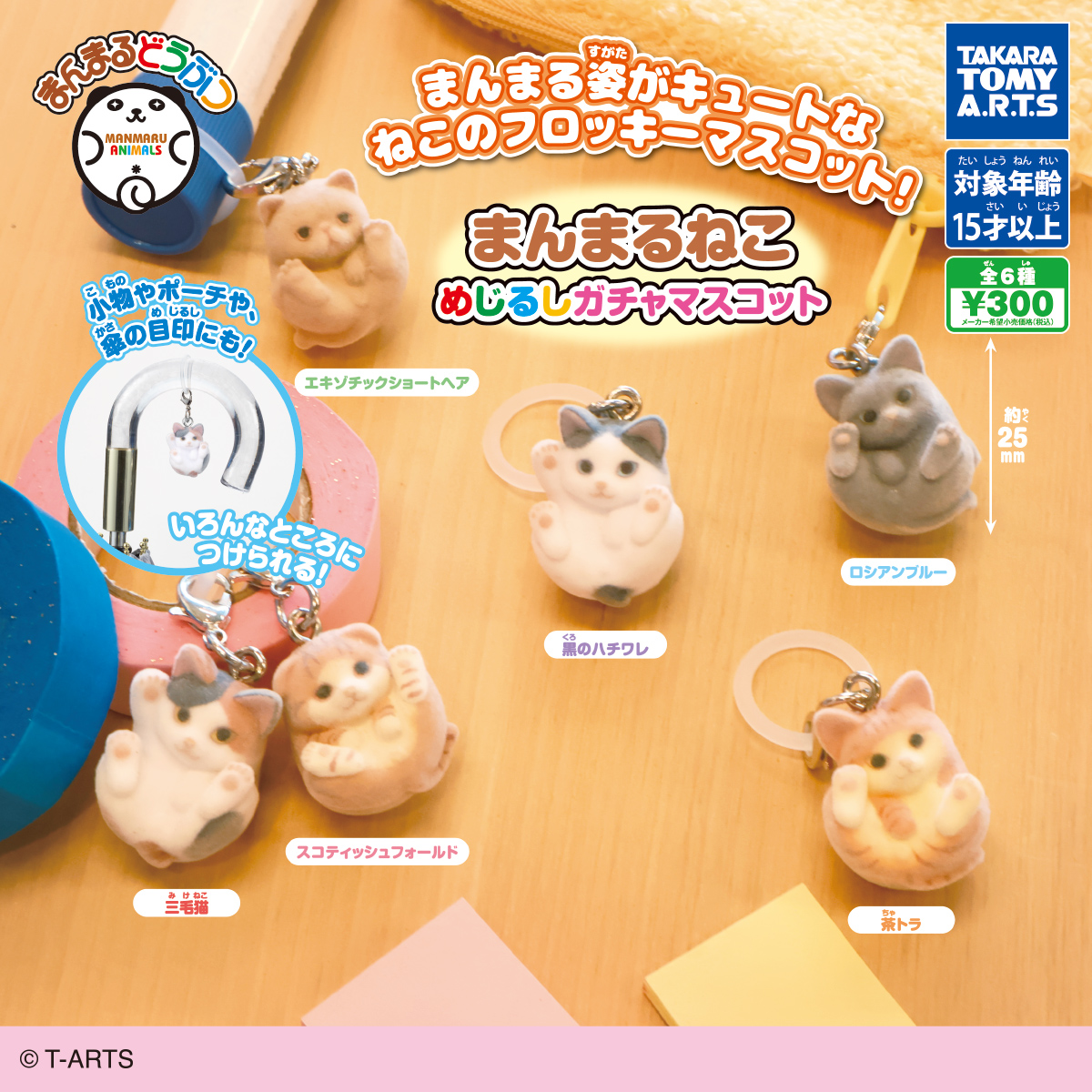 まんまるどうぶつ まんまるねこ めじるしガチャマスコット